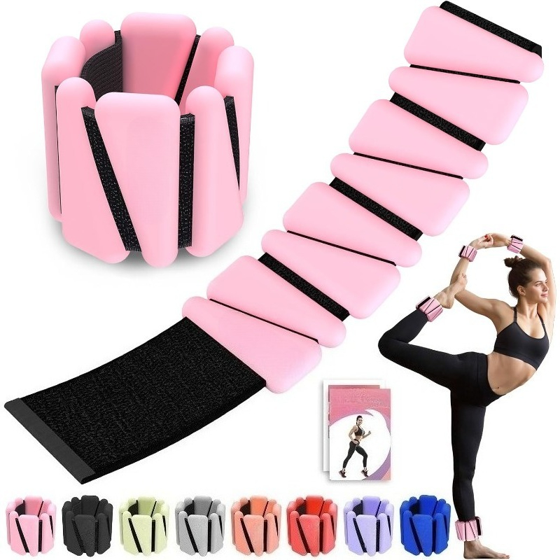 Pilates Yoga Ring Exercises - น้ำหนักข้อมือและข้อเท้าสำหรับผู้หญิง ชุดน้ำหนักซิลิโคนปรับได้ 2 ชิ้น | น้ำหนักถ่วงแขนขาแบบสวมใส่ได้สำหรับพิลาทิส,