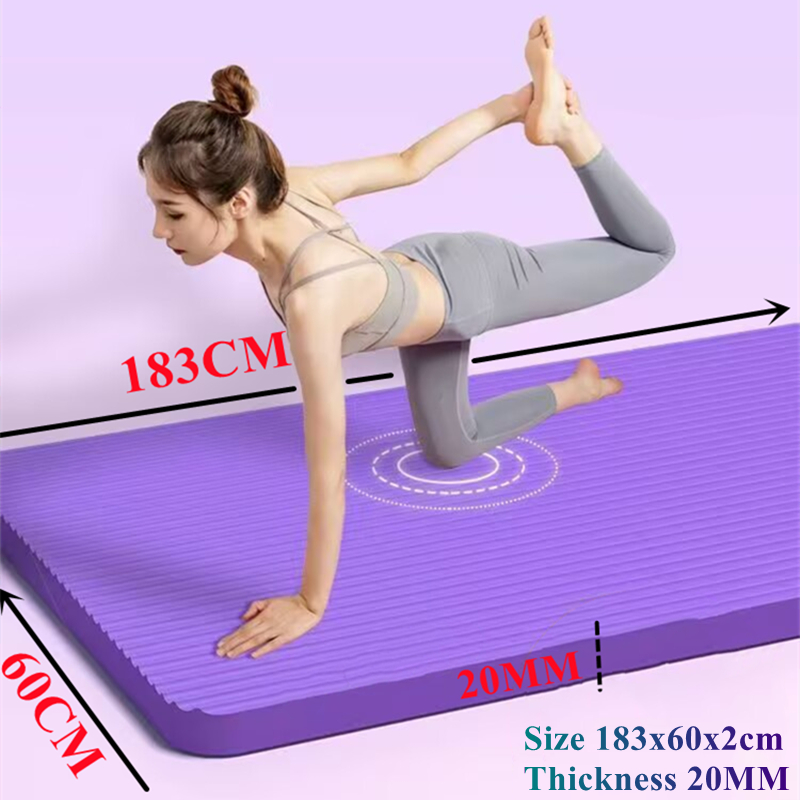 Pilates Yoga Mat Thickness - เสื่อโยคะหนา 185x60x2 ซม. กันลื่น สำหรับกีฬา ฟิตเนส