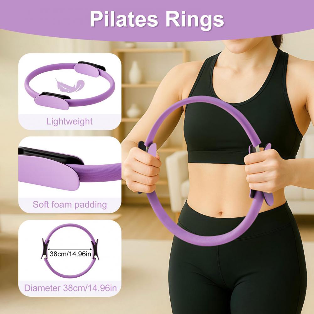 Pilates Yoga Ring Exercises - ผู้หญิงโยคะฟิตเนสแหวนวงกลมพิลาทิสผู้หญิงสาวออกกําลังกายบ้านความต้านทานความยืดหยุ่นโยคะออกกําลังกายพิลาทิสแหวนวงกลม ﻿