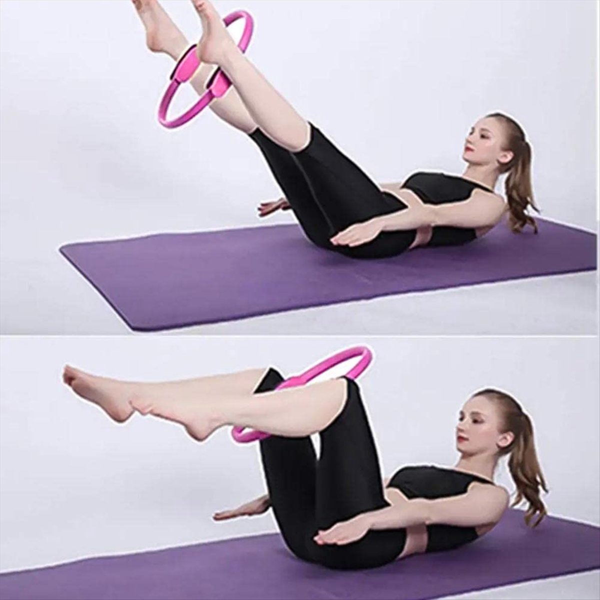 Pilates Yoga For Weight Loss - วงแหวนพิลาทิส T34C สำหรับบริหารและกระชับต้นขาด้านในและด้านนอก วงแหวนโยคะพิลาทิสสำหรับหน้าท้องและขา ลดน้ำหนัก