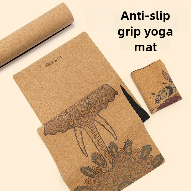Pilates Yoga Mat Thickness - อุปกรณ์พิลาทิสเสื่อโยคะ Anti-SLIP Cork Cover,ยางหนาพิเศษ Grip แบบพกพาสําหรับชายฟิตเนสออกกําลังกาย