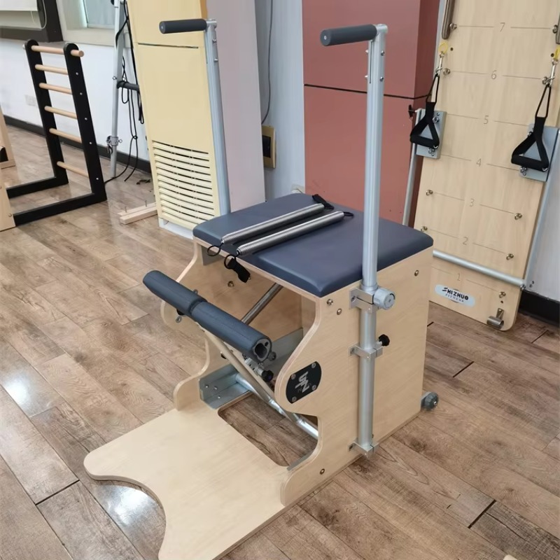 Pilates Yoga Reformer - ชุดอุปกรณ์ออกกำลังกายสำหรับใช้ในบ้านระดับมืออาชีพ YTYIN | เครื่องปฏิรูปกายแบบพิลาทิสทำจากไม้โอ๊ค, เก้าอี้วันด้าสำหรับโยคะและการออกกำลังกาย