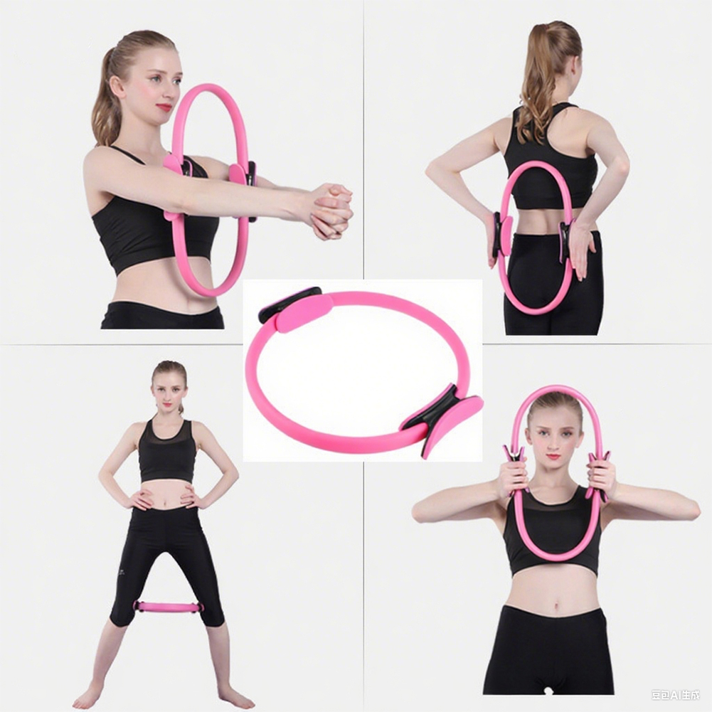 Pilates Yoga Ring Exercises - วงแหวนพิลาทิส วงแหวนออกกำลังกายแบบพกพา วงแหวนโยคะ วงแหวนออกกำลังกายแบบยืดหยุ่น อุปกรณ์ออกกำลังกายแบบต้านทานสำหรับต้นขา หน้าท้อง