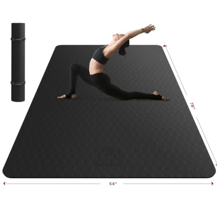 Pilates Yoga Mat Thickness - เสื่อโยคะขนาดใหญ่พิเศษสำหรับออกกำลังกายที่บ้าน โยคะ พิลาทิส ยืดกล้ามเนื้อ และคาร์ดิโอ -