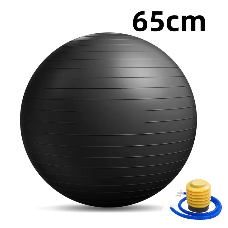 ลูกบอลโยคะกันแตกพร้อมปั๊มลม  ล - Pilates Yoga Ball Exercises บทวิจารณ์และราคา