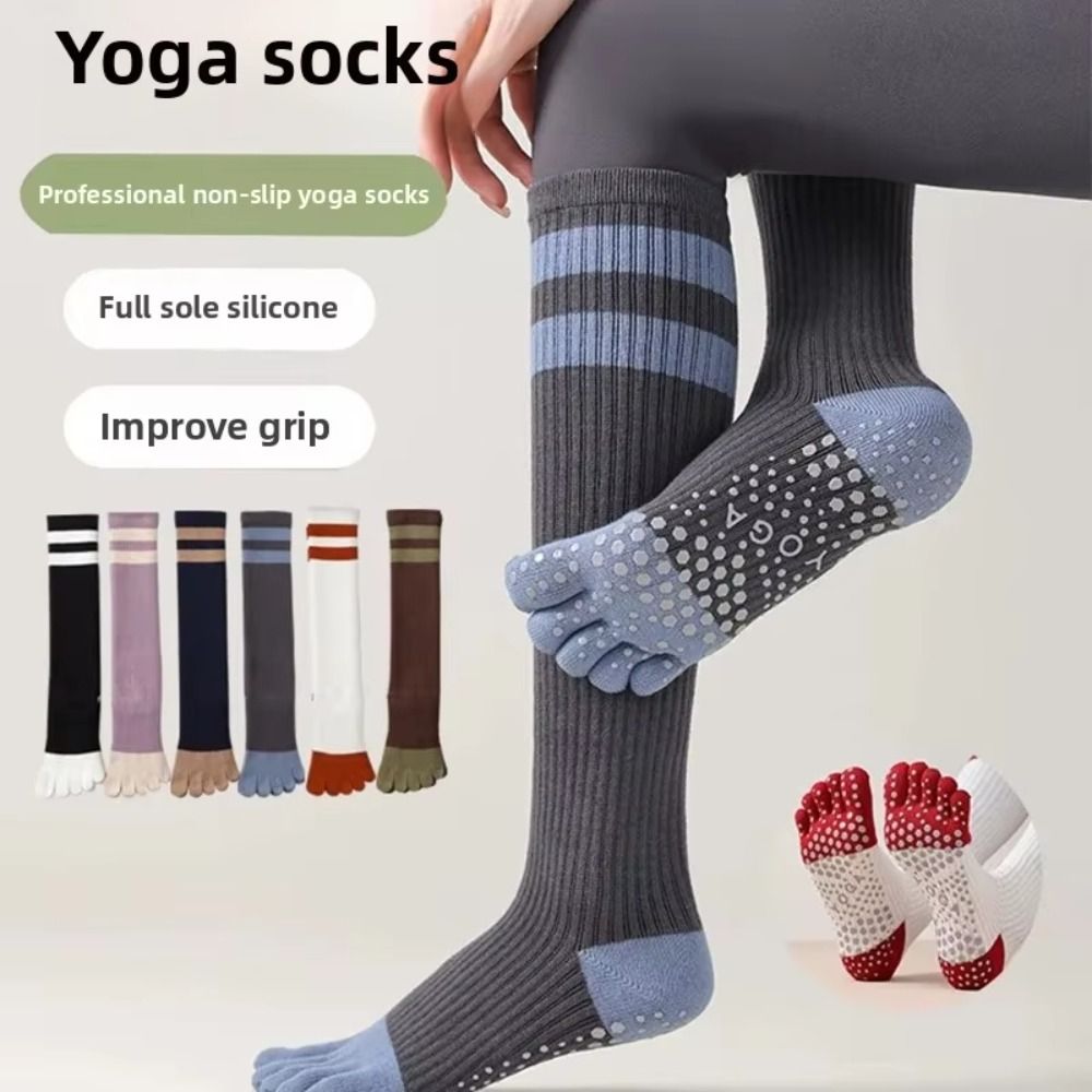 ถุงเท้าโยคะแบบห้านิ้วผ้าฝ้ายให - Pilates Yoga Barre บทวิจารณ์และราคา