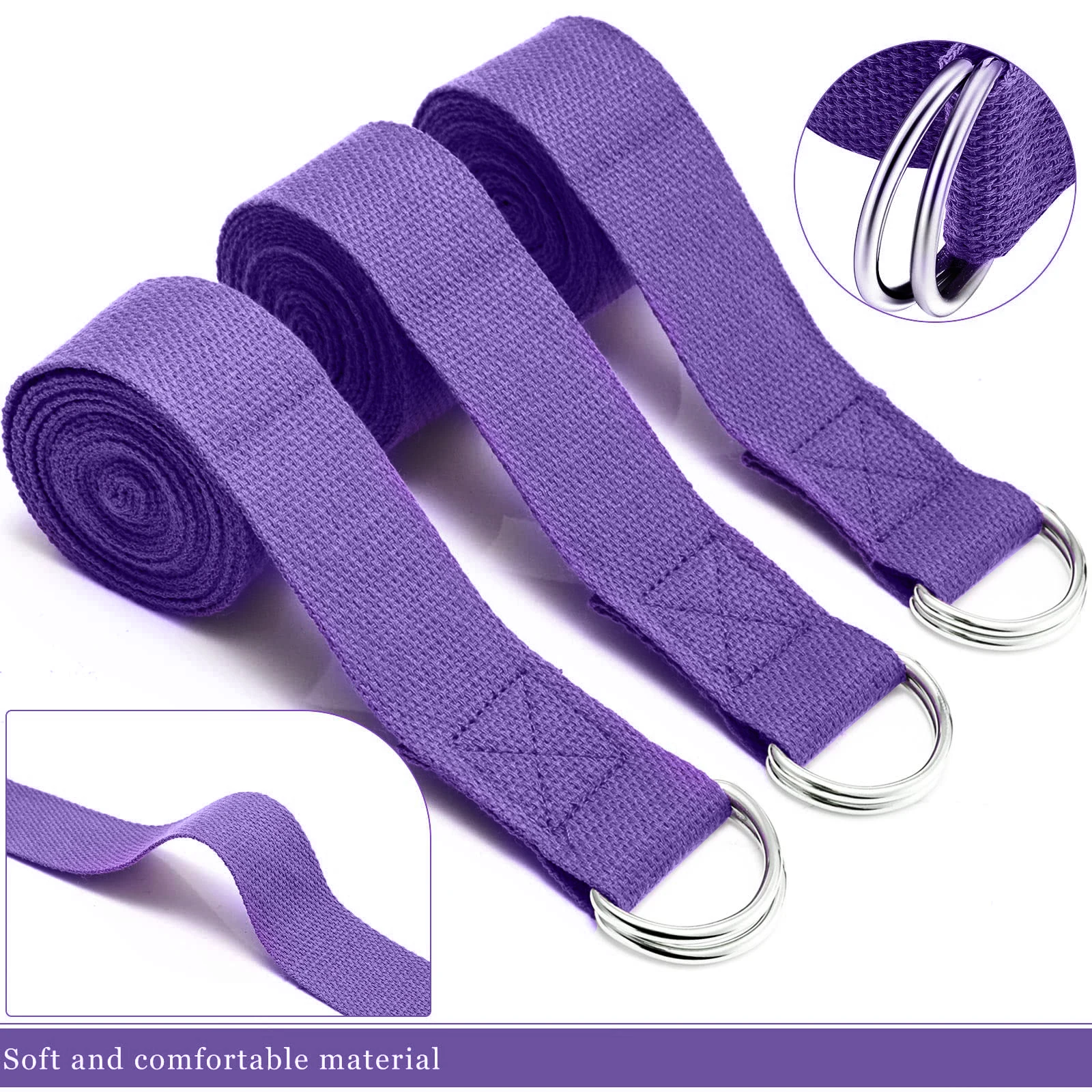 183*3.8 ซม.สายโยคะผ้าฝ้ายออกกํ - Pilates Yoga Ring Exercises บทวิจารณ์และราคา