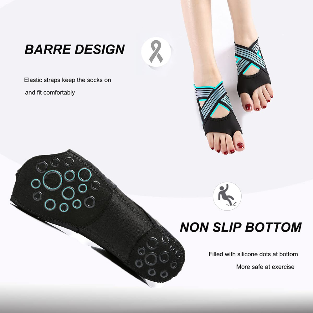 ถุงเท้ากันลื่นแบบไม่มีนิ้วสำหร - Pilates Yoga Barre บทวิจารณ์และราคา