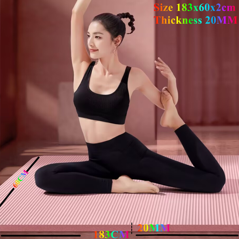 เสื่อโยคะหนา 185x60x2 ซม. กันล - Pilates Yoga Mat Thickness บทวิจารณ์และราคา