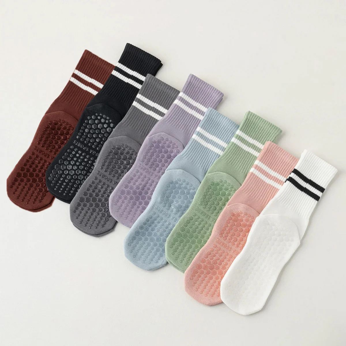 ถุงเท้าโยคะแบบยาว 3 คู่ พร้อมแ - Pilates Yoga Barre บทวิจารณ์และราคา