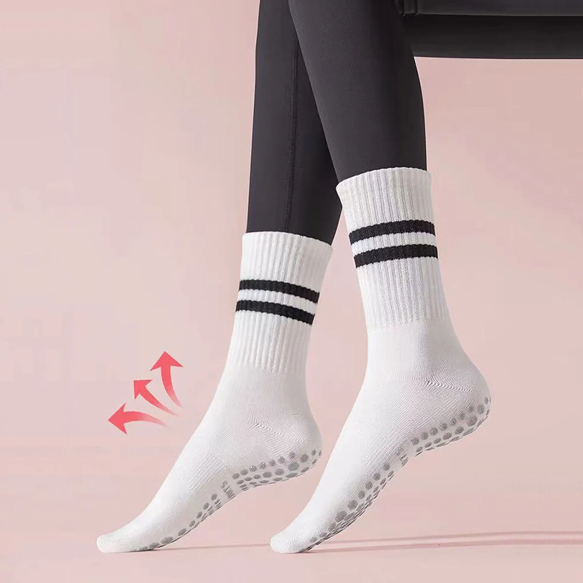 ถุงเท้าโยคะแบบยาว 3 คู่ พร้อมแ - Pilates Yoga Barre บทวิจารณ์และราคา