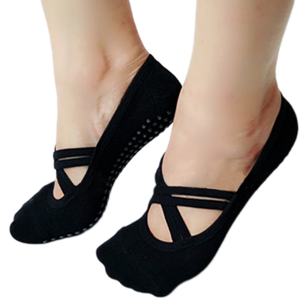 ถุงเท้าโยคะสำหรับผู้หญิง สีดำ  - Pilates Yoga Barre บทวิจารณ์และราคา